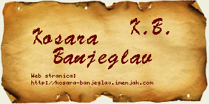 Kosara Banjeglav vizit kartica